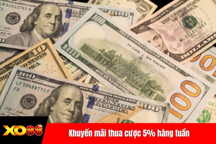Khuyến mãi thua cược 5% hàng tuần